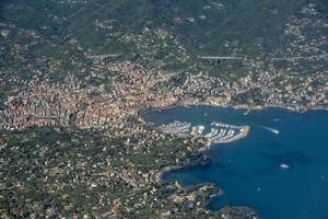 Rapallo village Italy aerial view photo