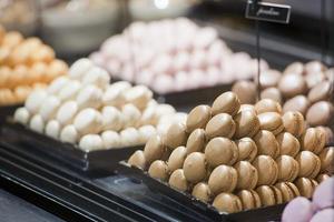 macaroons on display stand photo