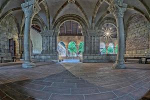 medieval church stone arches detail photo