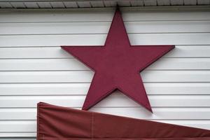 red star on wall photo