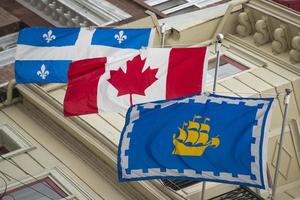 bandera de la ciudad de quebec foto