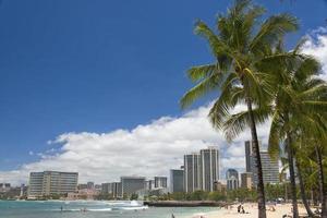 panorama de la playa de waikiki foto