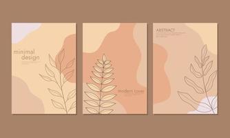 brown color book cover template with hand drawn floral background. A4 size for notebooks, books, reports, diaries, flyers, school books. vector