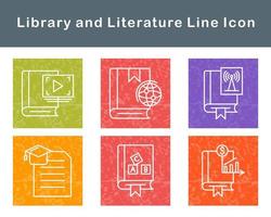 biblioteca y literatura vector icono conjunto