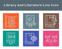 Library And Literature Vector Icon Set