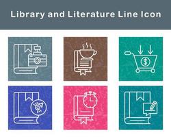 biblioteca y literatura vector icono conjunto