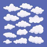 conjunto de nube pronóstico plano vectores