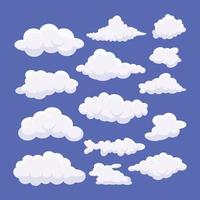 Set of Puffy Clouds Flat Vectors