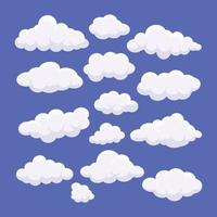Pack of Cloudy Weather Flat Vectors