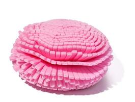 Pink washcloth on a white isolated background photo