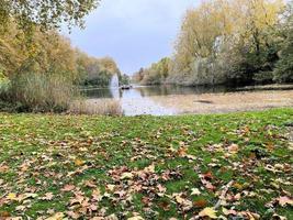 A view of a Park in London in the autumn photo