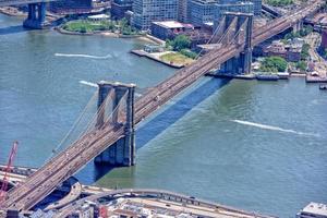 NEW YORK - USA - 13 JUNE 2015 brooklyn bridge aerial view from freedom tower photo