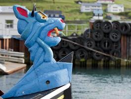 Viking figurhead ornament on a Boat photo