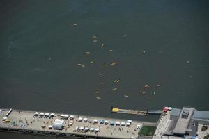 manhattan river canoes aerial view photo