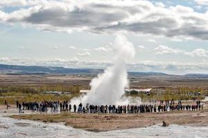 iceland geyser while erupting water photo