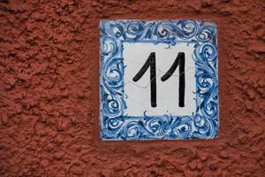 Ceramic number tile eleven photo