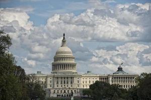 Washington DC Capitol view on cloudy sky photo