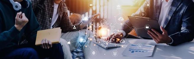 Digital transformation technology strategy, IoT, internet of things. transformation of ideas and the adoption of technology in business in the digital age, enhancing global business capabilities. Ai photo