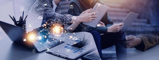 Digital transformation technology strategy, IoT, internet of things. transformation of ideas and the adoption of technology in business in the digital age, enhancing global business capabilities. Ai photo