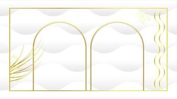 Animated Modern luxury abstract background with golden line elements. modern gray and white background for presentation video