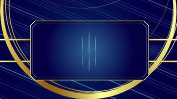 Animated Modern luxury abstract background with golden line elements. modern blue background for presentation video
