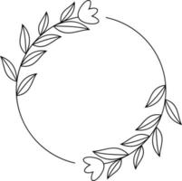 Line Art Flower Frame vector