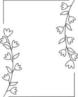 Line Art Flower Frame vector