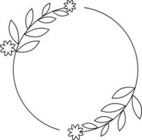 Line Art Flower Frame vector