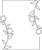 Line Art Flower Frame vector