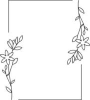 línea Arte flor marco vector
