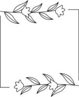 Line Art Flower Frame vector