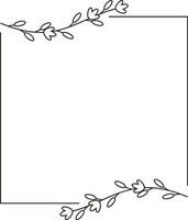 Line Art Flower Frame vector