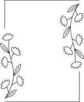 Line Art Flower Frame vector