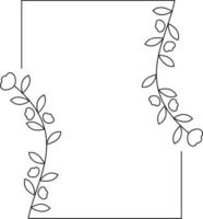 Line Art Flower Frame vector