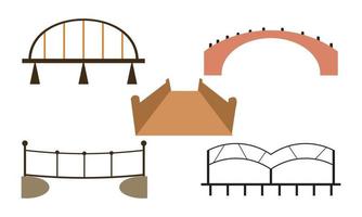 Set of different bridges. vector