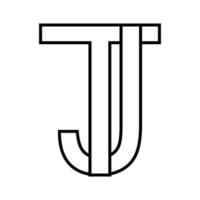 logo firmar tj jt, icono doble letras logotipo t j vector