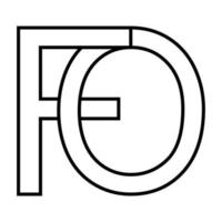 logo firmar, fo de icono nft fo entrelazado letras F o vector