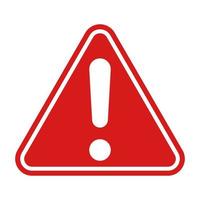 Red triangle icon, industry safety alarm false,  warning street vector