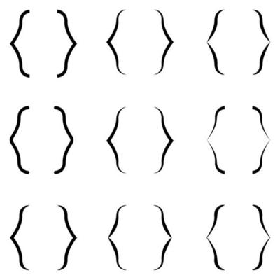 Bracket text set original vector collection. Curly braces, square and corner parentheses. Bracket punctuation shapes messages. calligraphy communication typography symbols