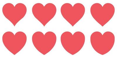 rojo corazón contorno vector amor símbolo san valentin día firmar conjunto corazón forma, icono me gusta social red instagram