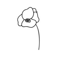 mano dibujado herbario, floral clipart. uno línea garabatear vector