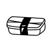 Japanese sushi nigiri in hand drawn doodle style. Asian food for restaurants menu vector