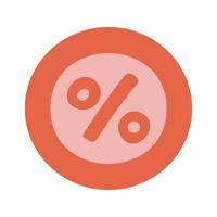 Percent sign in flat vector style. Hand drawn vector illustration online shopping