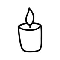 Hand drawn vector candle. Cozy doodle illustration