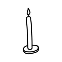 Hand drawn vector candle. Cozy doodle illustration