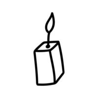 Hand drawn vector candle. Cozy doodle illustration