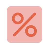 Percent sign in flat vector style. Hand drawn vector illustration online shopping