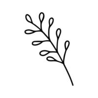 Hand drawn leaves clipart. Line doodle vector illustration