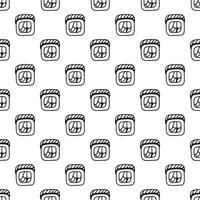 Japanese sushi roll seamless pattern in hand drawn doodle style. Asian food for restaurants menu vector