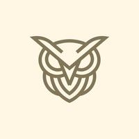 Simple owl line illustration creative logo design vector